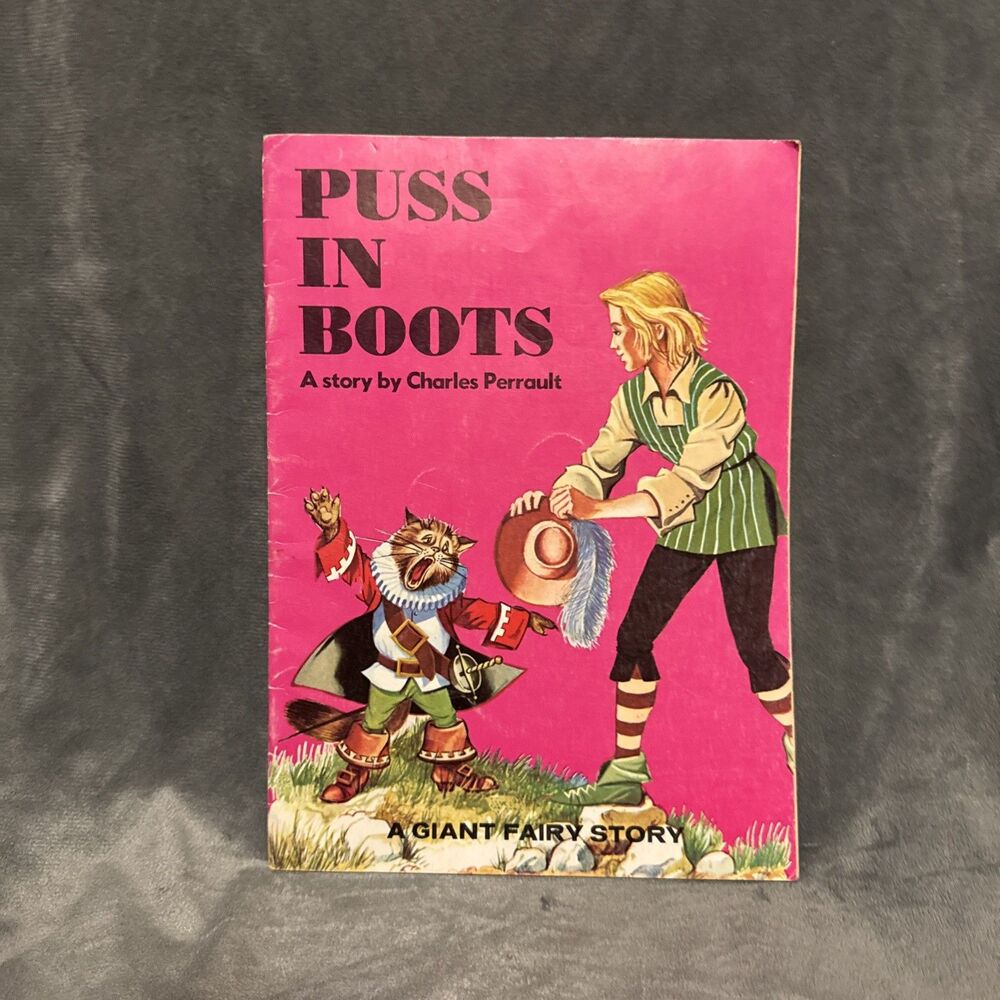 Vintage 1967 Puss in Boots Giant Fairy Story Charles Perrault Ottenheimer Book